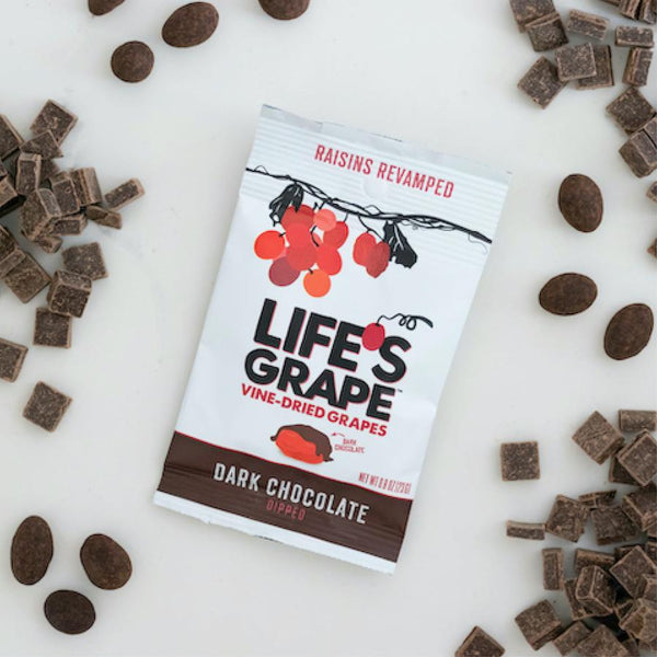 Life's Grape | Dark Chocolate Vine-Dried Grapes | Gluten-Free Vegan 0.8 oz