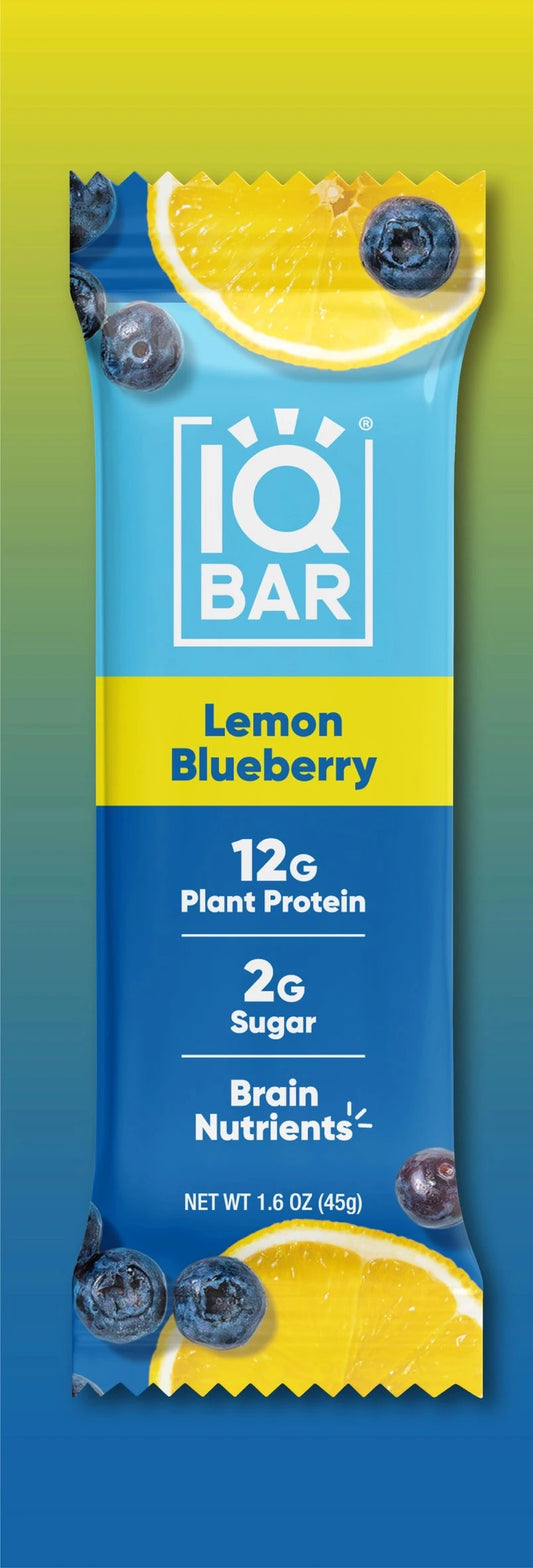 IQBAR Brain and Body Keto Protein Bar - Lemon Blueberry 1.6 oz
