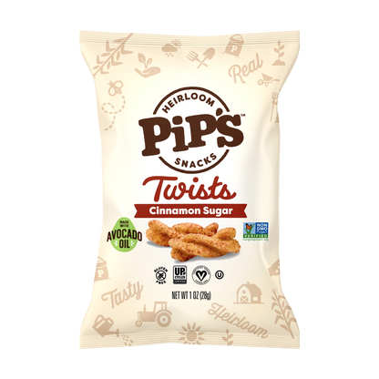Heirloom Pip's Snacks Twists Cinnamon Sugar