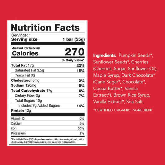 88 Acres | Plant-Based Granola Bar Chocolate Cherry Protein Bar 1.9 oz