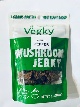 VÉGKY | Jerky végétalien de champignons au poivre shiitake | 2,46 oz SANS OGM