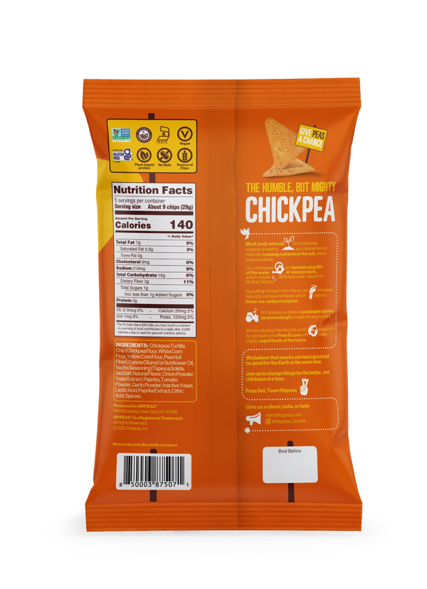 HIPPEAS | Nacho Vibes Chickpea Tortilla Chips 5oz | Gluten-Free Vegan