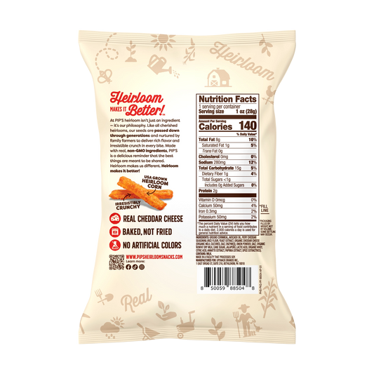 Heirloom Pip's Snacks Fiery Cheddar Fries Gluten-Free 1oz