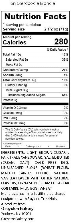 Greyston Bakery Inc | Snickerdoodle Blondie 2.5oz