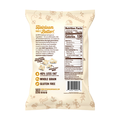 Heirloom Pip's Snacks Truffle Mini Popcorn 1oz Vegan Gluten-Free