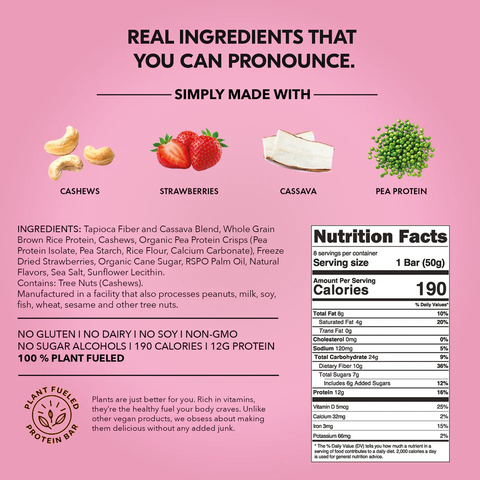 TRUWOMEN TRUBAR Strawberry Shorty Got Cake Plant Fueled Protein Bar (1.76 oz)