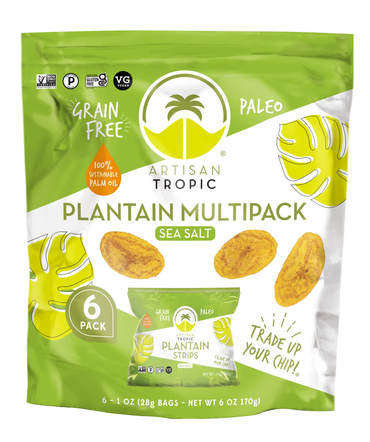 Artisan Tropic | Grain-Free Gluten-Free Paleo Plantain Sea Salt Strips (6 pack)
