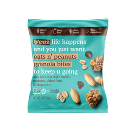 Bcuz Granola Bites Oats n' Peanut Snack sans gluten (1 oz)