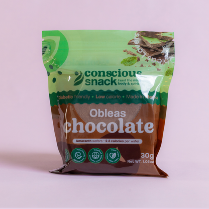Conscious Snack Obleas Chocolate Amaranth Wafers (1.05 oz)