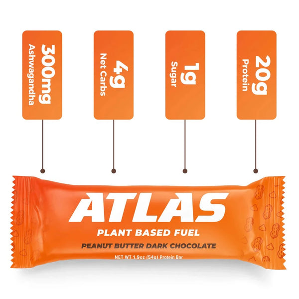Atlas | PB y chocolate amargo Keto sin gluten a base de plantas (1.9 oz)