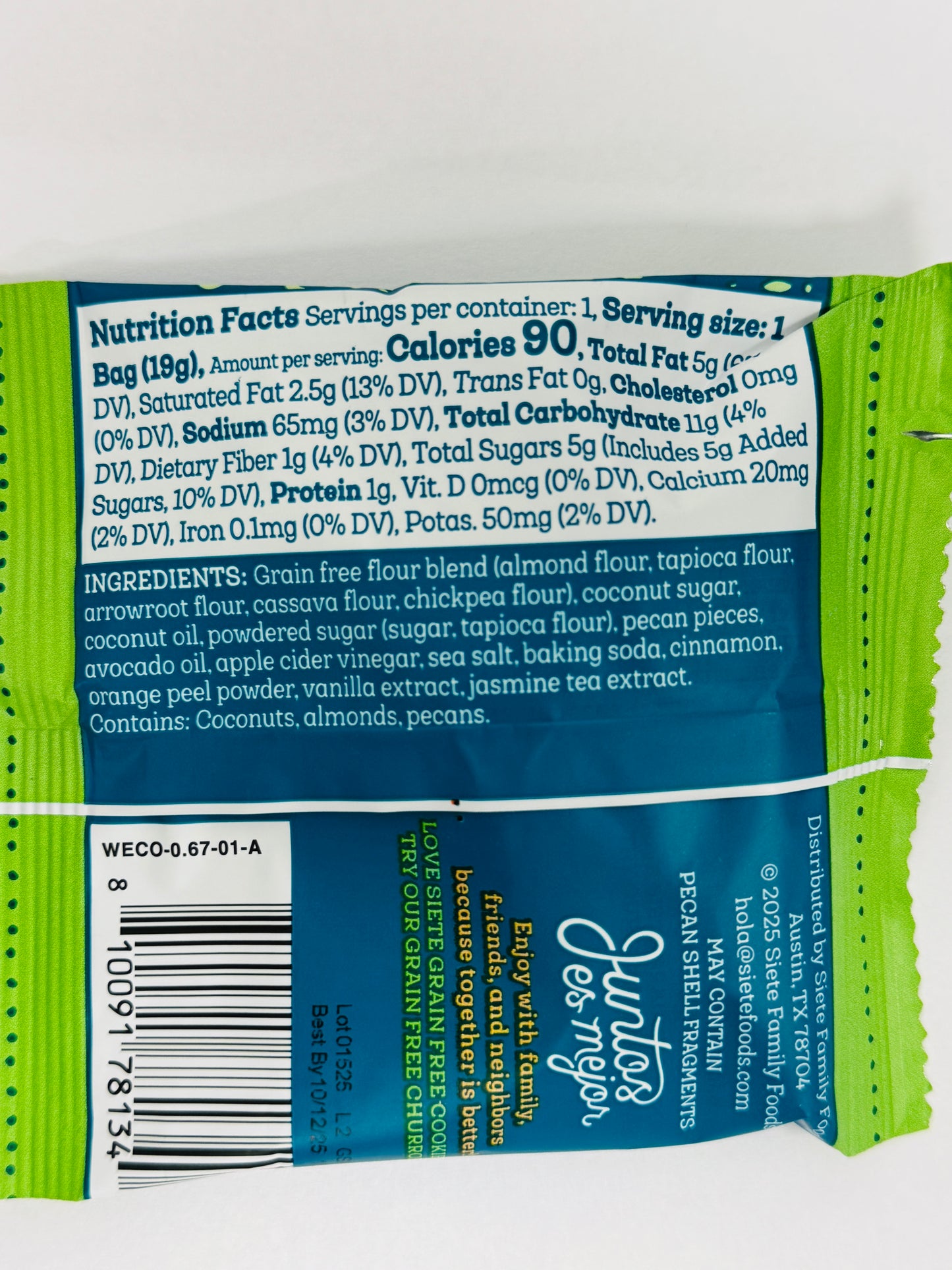 Siete Mexican Wedding Mini Cookies 0.67oz