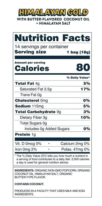 Lesser Evil Popcorn Himalayan Gold 0.65 oz