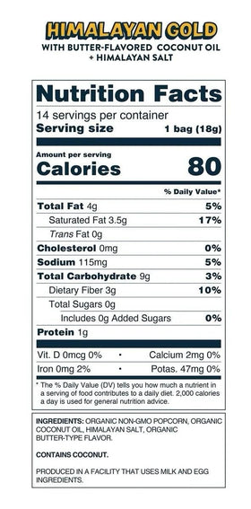 Lesser Evil Popcorn Himalayan Gold 0.65 oz