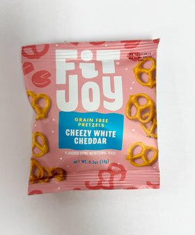 FitJoy | Grain-Free Vegan Cheezy White Cheddar Pretzels 0.5oz