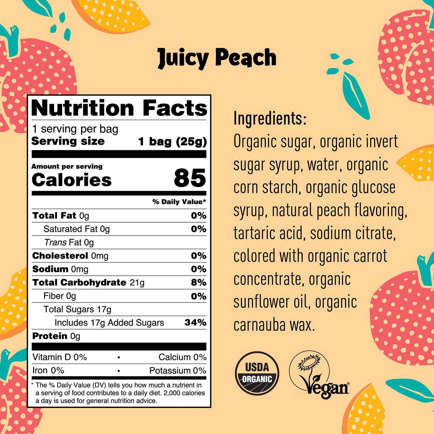JOM | Sour Juicy Peach | 0.9oz Organic Vegan