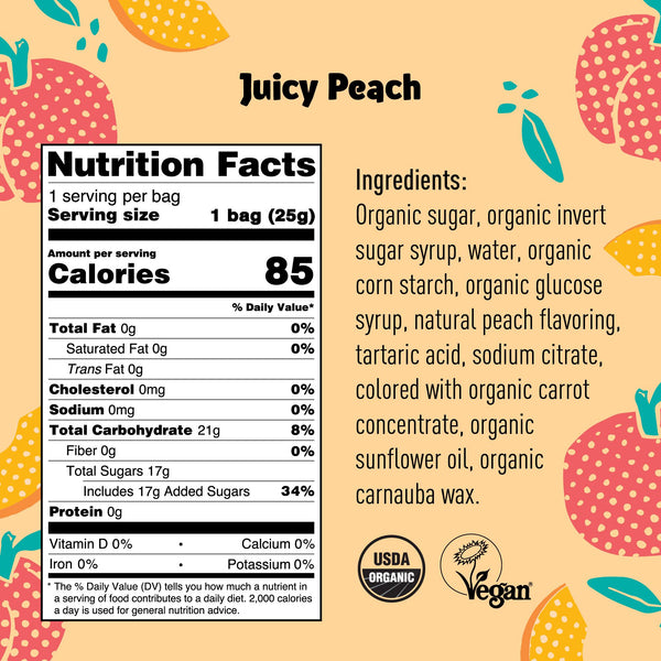 JOM | Sour Juicy Peach | 0.9oz Organic Vegan