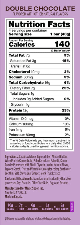 Magic Spoon Treats | Double Choc Cereal Bar | High Protein Gluten-Free 1.4oz