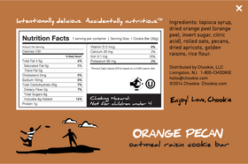 Chookie Oat Raisin | Orange Pecan | Cookie Bar 1.1oz Gluten-Free