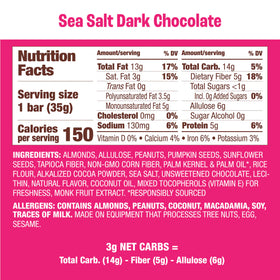 Munk Pack | Sea Salt Dark Chocolate Bar | Gluten-Free Keto Friendly (1.23oz)