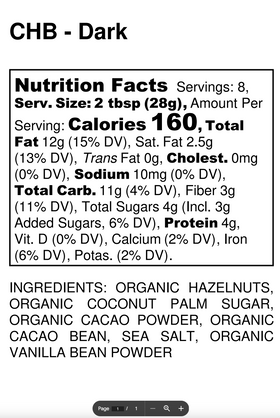 FINE & RAW | Dark Chocolate Hazelnut Butter Spread | Vegan Organic Kosher