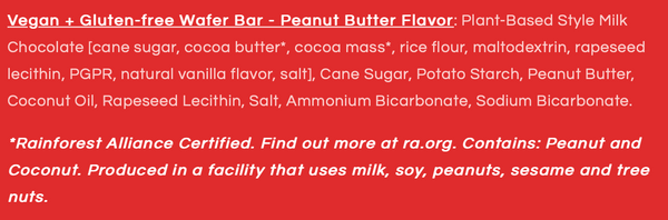 Mylk Chocolate Bar | Peanut Butter Crispy Wafer Bar | Vegan Gluten-Free Plant-Based 1.6oz