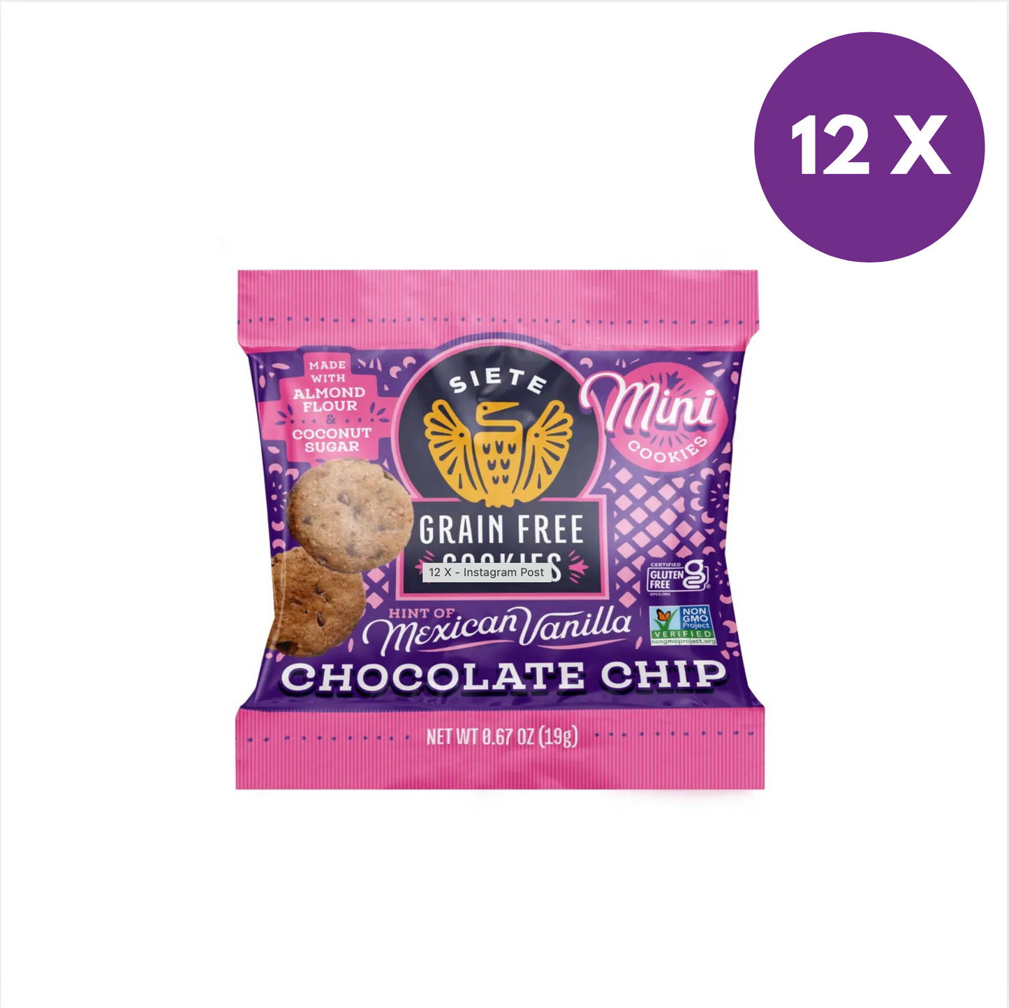 Siete Mexican Vanilla Chocolate Chip Mini Cookies 0.67oz