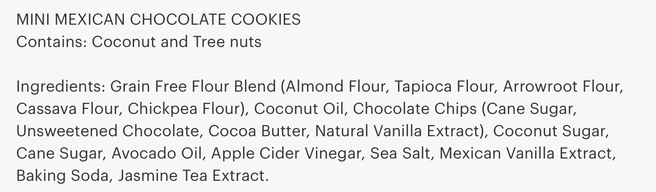 Siete Mexican Vanilla Chocolate Chip Mini Cookies 0.67oz