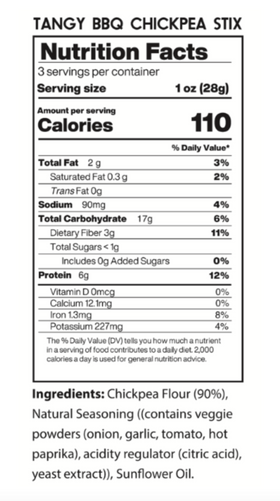 Pulse Power | Chickpea Stix Tangy BBQ 1oz