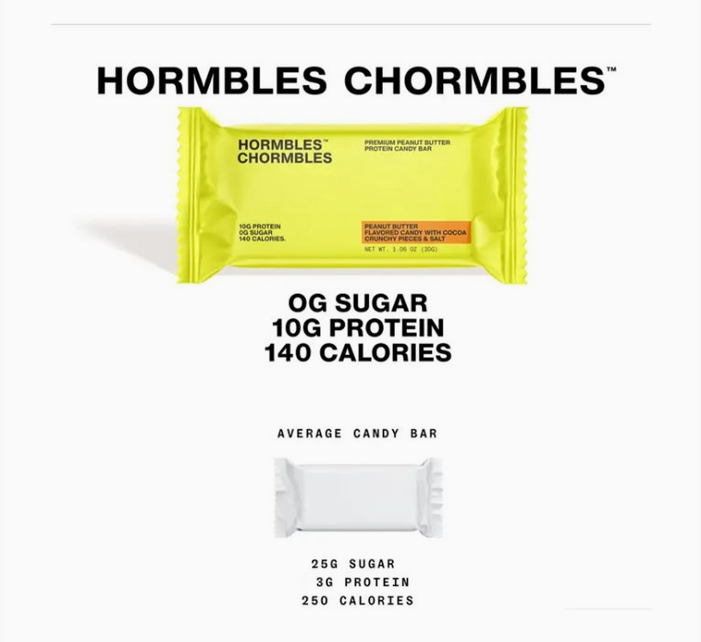 Hormbles Chormbles | Peanut Butter Protein Candy Bar | 1.06oz