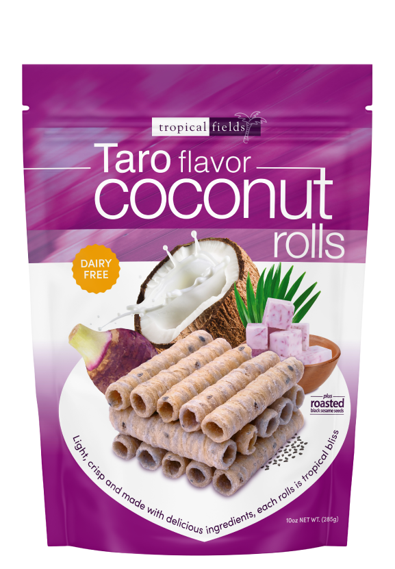 Tropical Fields | Crispy Taro Flavor Organic Coconut Rolls Dairy-Free (11 oz)