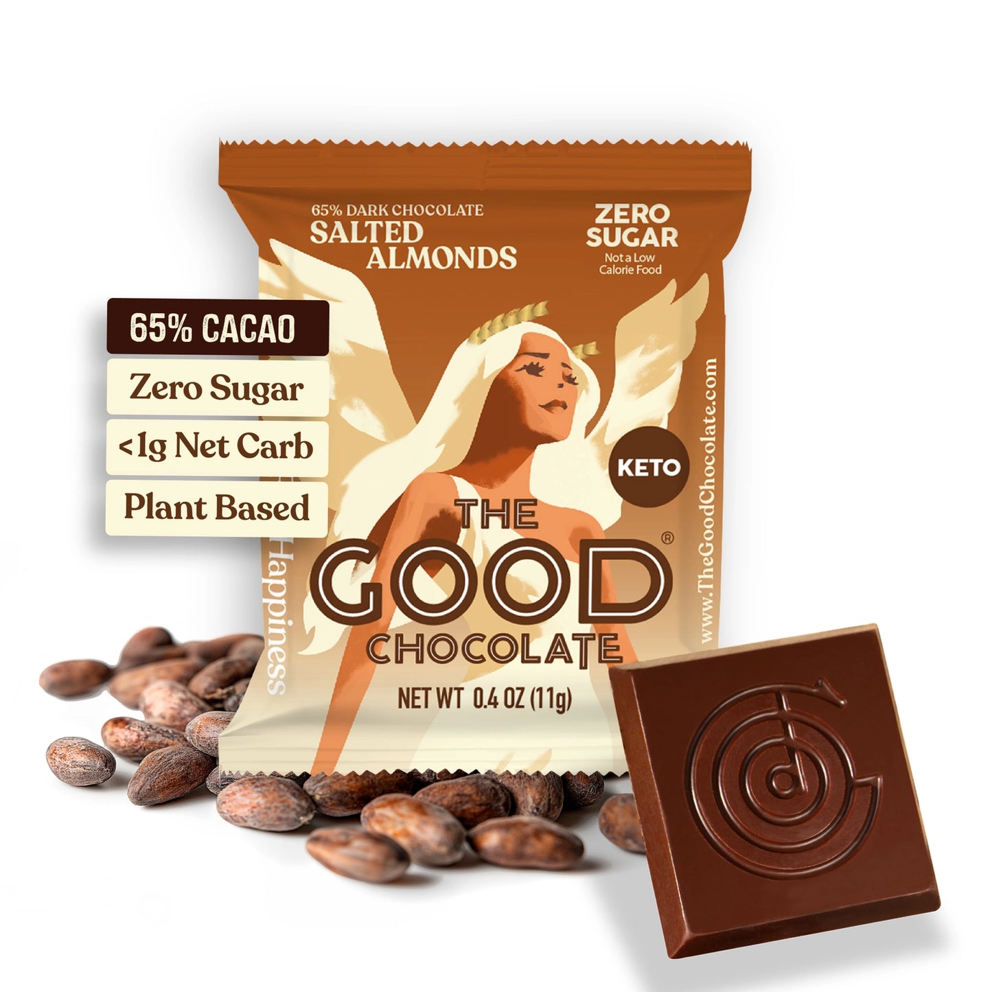 The Good Chocolate Salted Almonds Dark Chocolate Piece