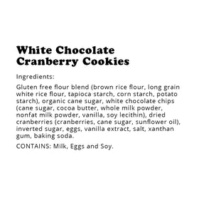 WOW Baking Company | Gluten-Free GMO Free White Chocolate Cranberry (2.75 oz)