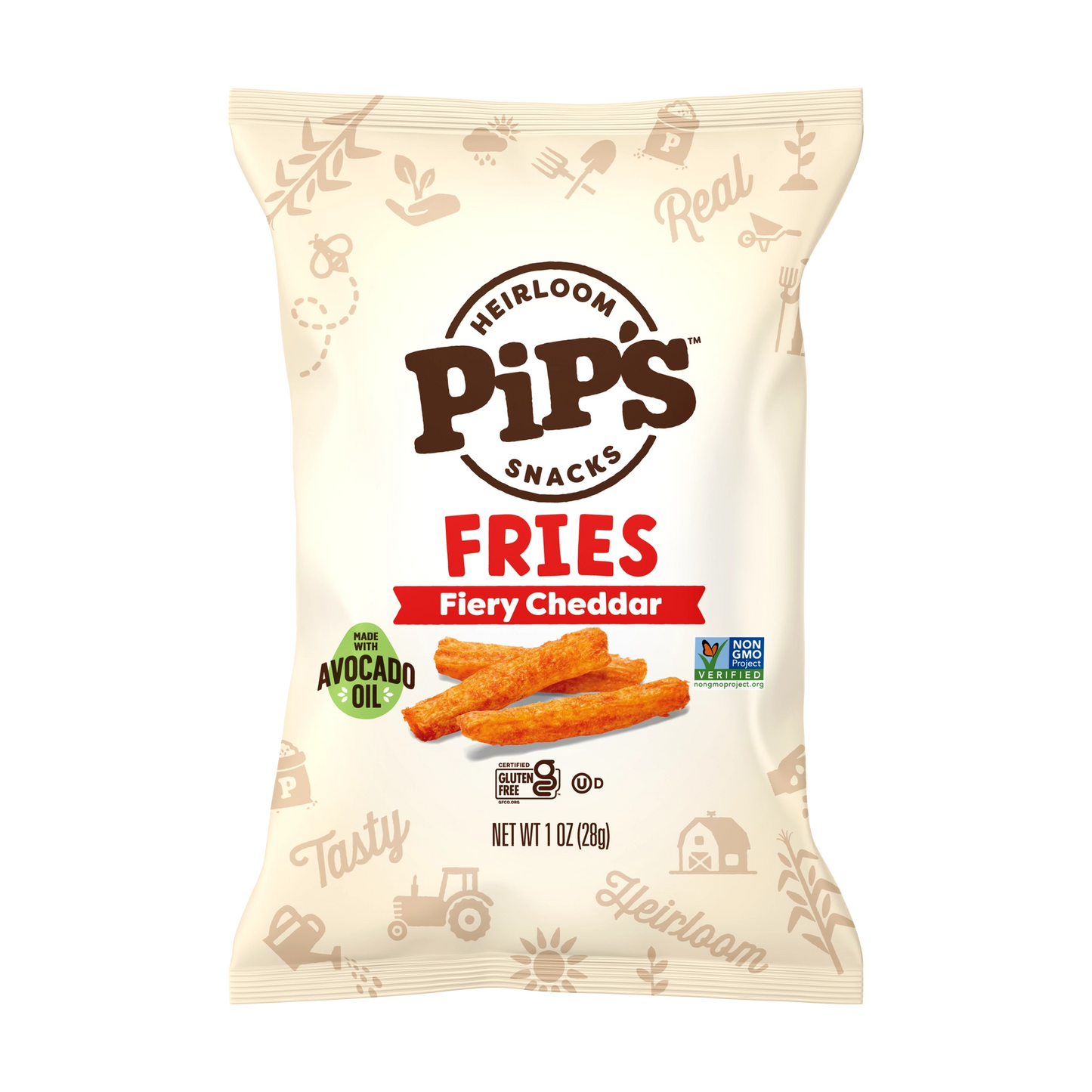 Heirloom Pip's Snacks Fiery Cheddar Fries Gluten-Free 1oz