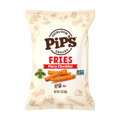 Heirloom Pip's Snacks Fiery Cheddar Fries Gluten-Free 1oz