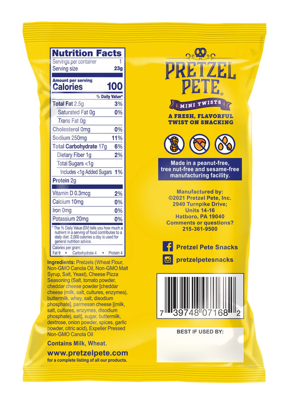 Pretzel Pete | Cheese Pizza Mini Twists | 0.8 oz