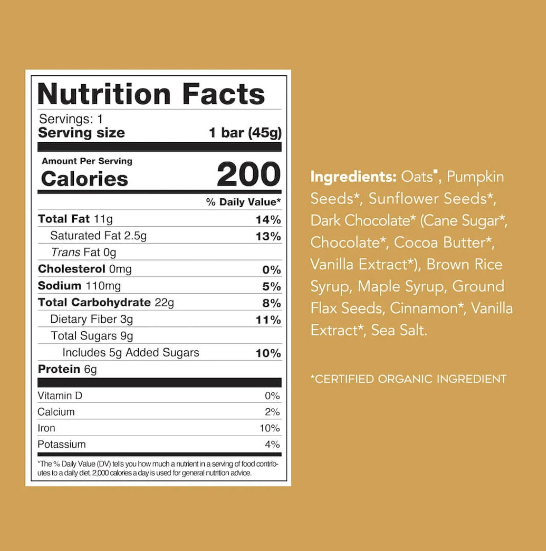 88 Acres | Plant-Based Granola Bar Oatmeal Chocolate Chip Bar 1.6 oz