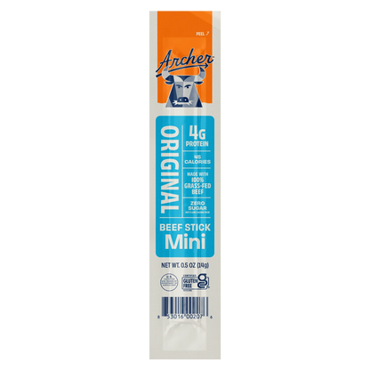 Archer | Mini Beef Sticks – 100% Grass-Fed Beef | Original (0.5 oz)