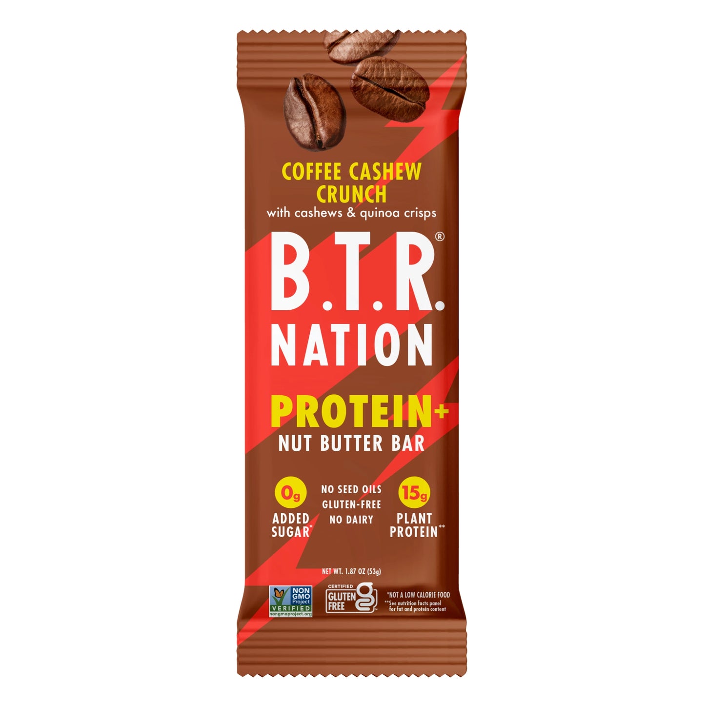 B.T.R Bar Coffee Cashew Crunch Protein + Superfood Bar