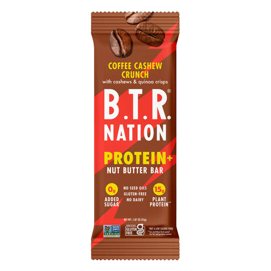 B.T.R Bar Coffee Cashew Crunch Protein + Superfood Bar