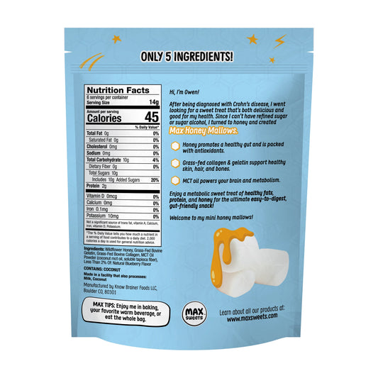 Max Mallow Honey | Bold Blueberry Mini Marshmallows Gluten-Free