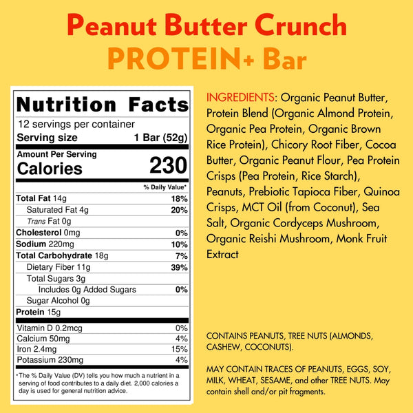 B.T.R Bar Peanut Butter Crunch Protein + Superfood Bar