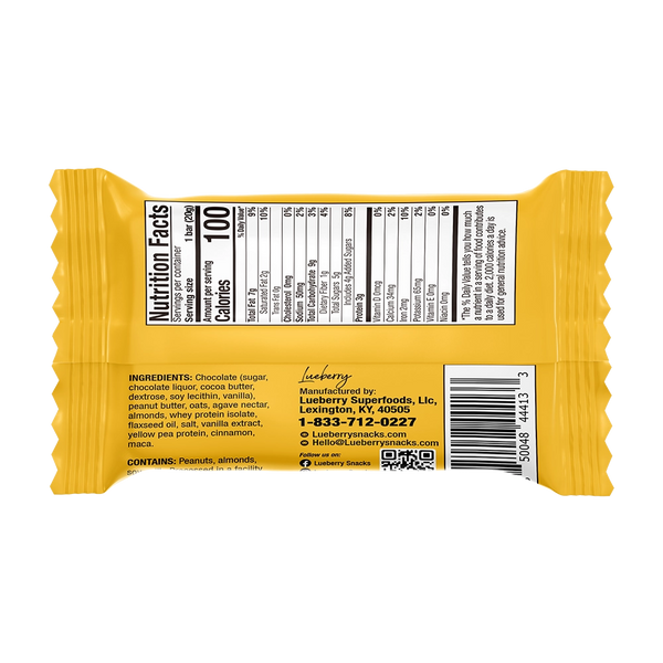 Lueberry Super Snack | Mini Chocolate Bar 0.71oz Gluten-Free