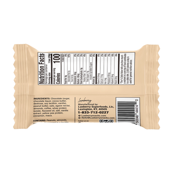 Lueberry Super Snack | Mini Mocha Bar 0.71oz Gluten-Free