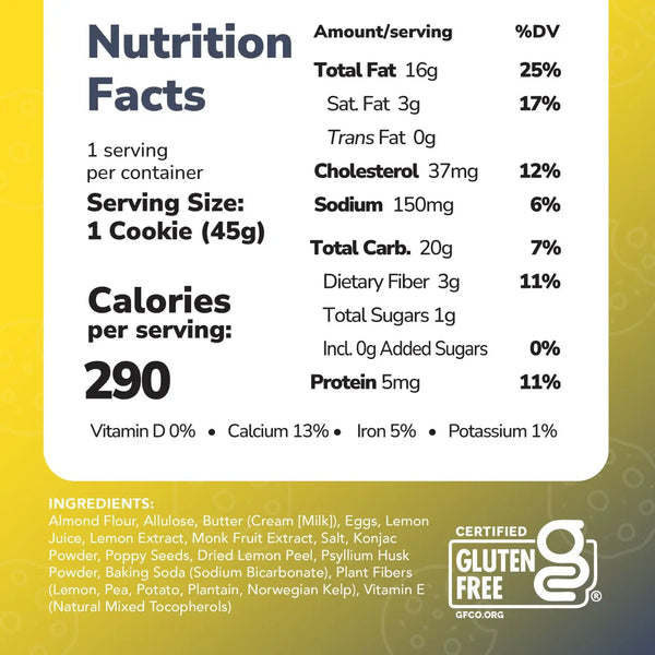 ChipMonk Baking | Lemon Poppyseed Keto Cookie (1.6oz)