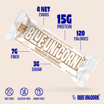 Blue Unicorn Toasted Coconut Protein Bar