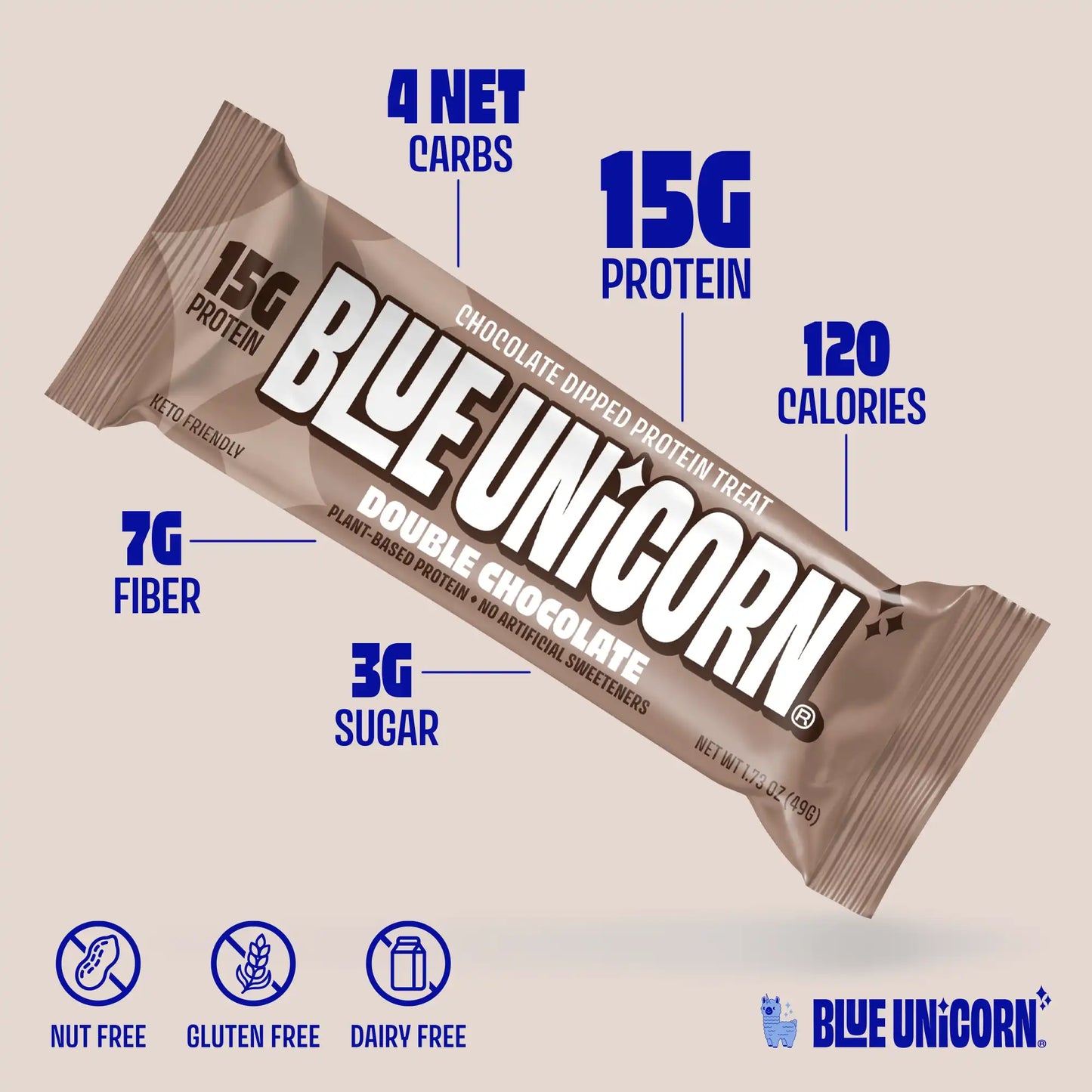 Blue Unicorn Double Chocolate Protein Bar