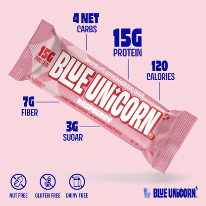 Blue Unicorn Raspberry Protein Bar