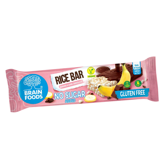 Brain Foods | Banana & Chocolate Rice Bar Vegan Gluten Free