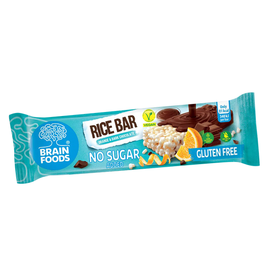 Brain Foods | Orange & Chocolate Rice Bar Vegan Gluten Free