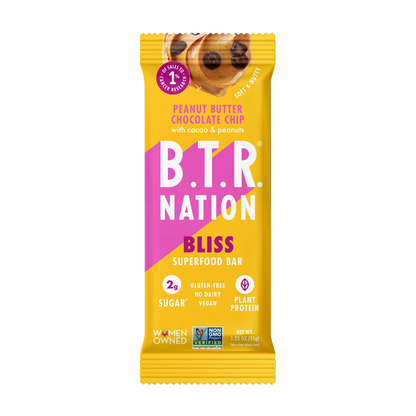 B.T.R Bar Peanut Butter Chocolate Chip Superfood Nut Butter Bar